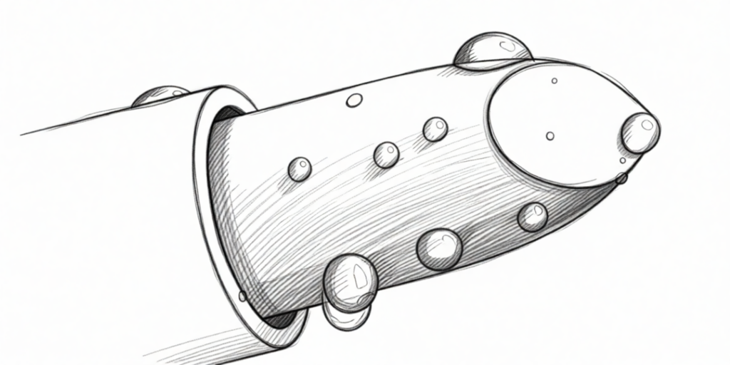 close-up bullet vibrator with water droplets