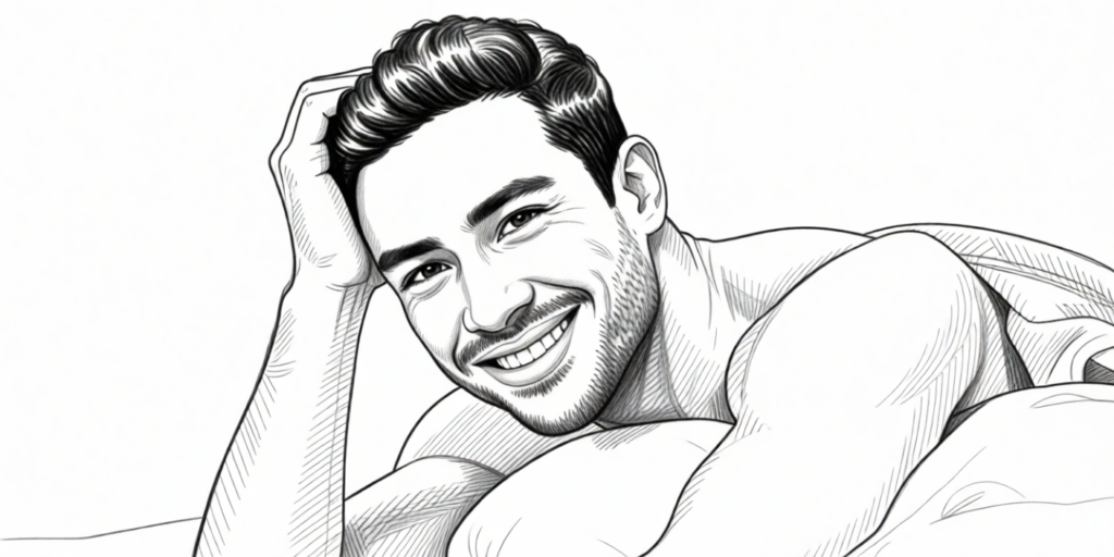 illustration of a handsome latino male, smiling at the camera