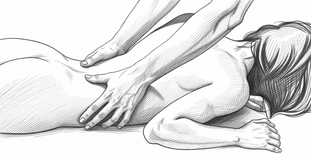 illustration of a woman in a sensual massage, close-up