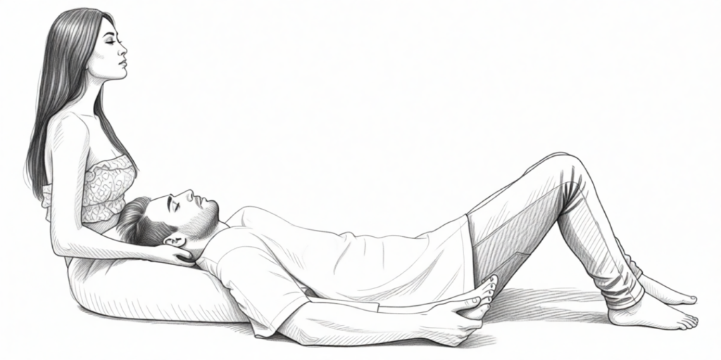 Tantra en ademhalingsoefeningen: sensualiteit als lifestyle 1 illustration of a couple performing breathing techniques and tantra