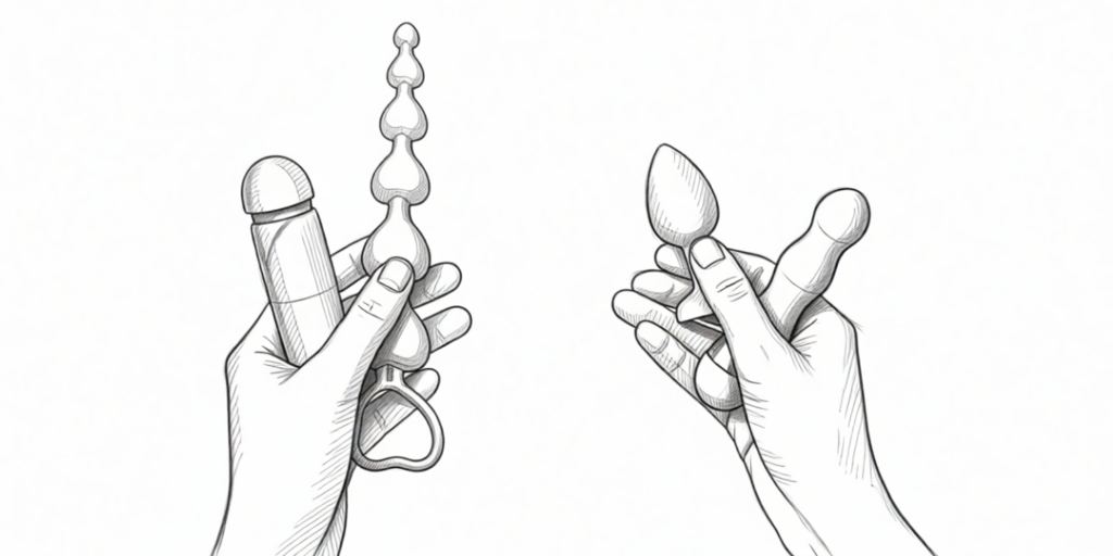 illustration of various toys being held in two hands