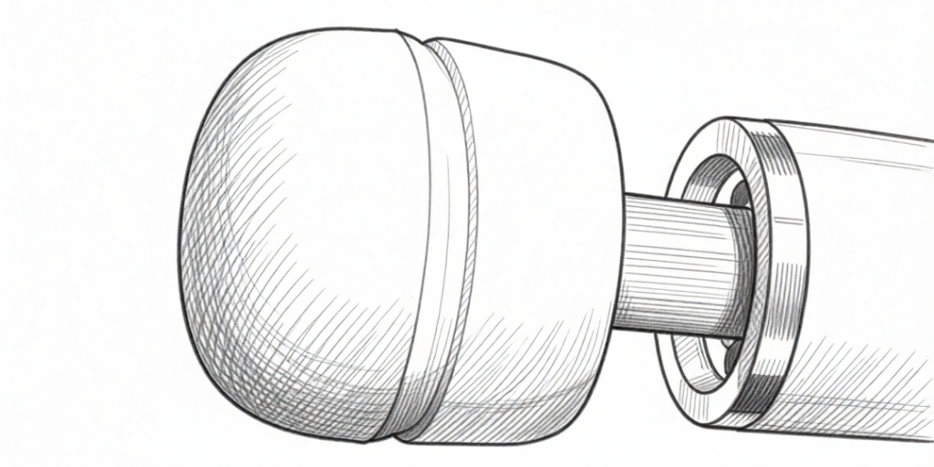 close-up illustration of a wand massager, also known as a wand vibrator