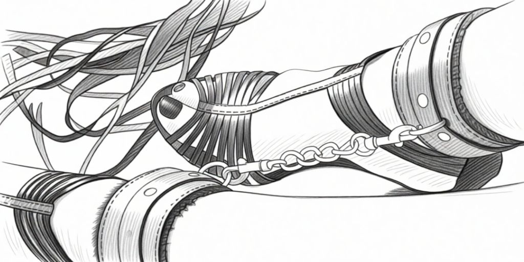 BDSM: De psychologie van dominantie en overgave 2 close-up illustration of a woman in high heels, with ankle cuffs