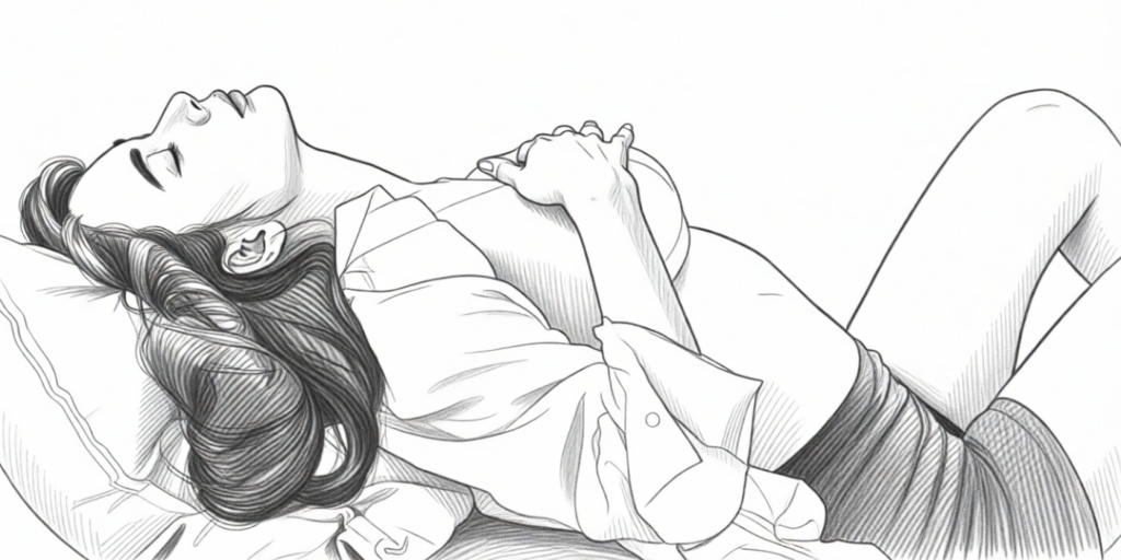 illustration of a woman touching herself during an orgasm