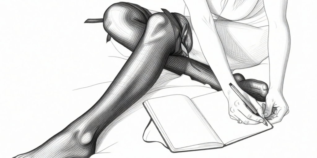 Sexy zinnen voor in je dagboek of DM's 1 illustration of a woman writing in her diary on a bed