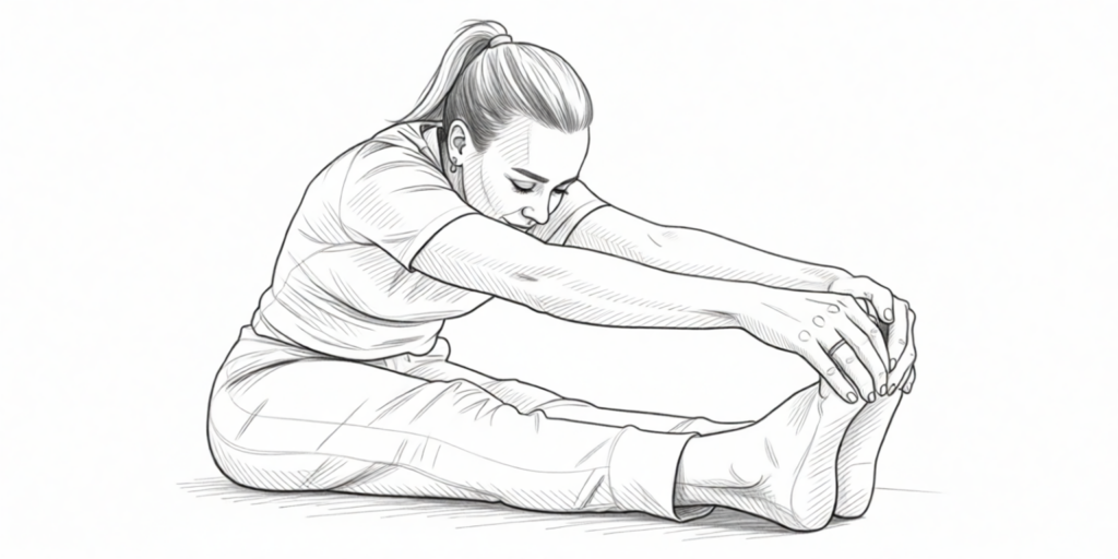 Je bekkenbodem ontspannen: het geheime ingrediënt voor betere seks 1 illustration of a woman in a yoga pose, to stretch her pelvic muscles