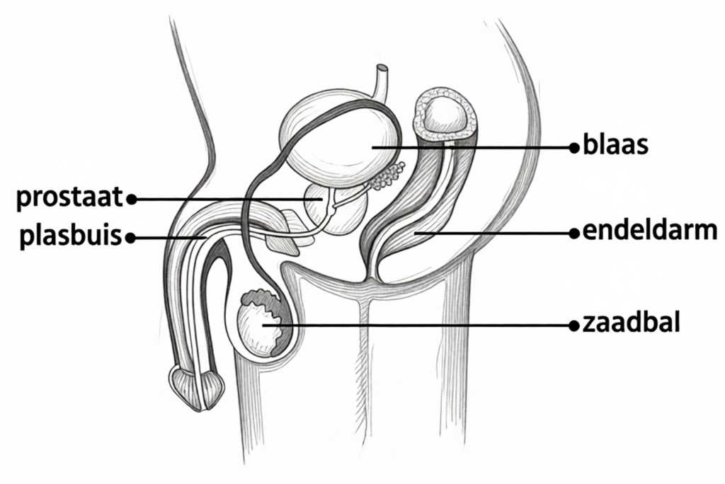 Prostaatmassage ontdekken: alles wat je wil weten over je p-spot 1 illustration of an xray of the male bottom, prostate, p-spot and other pleasure organs